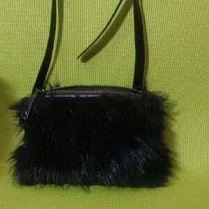 Chic Black Faux Fur Crossbody Bag